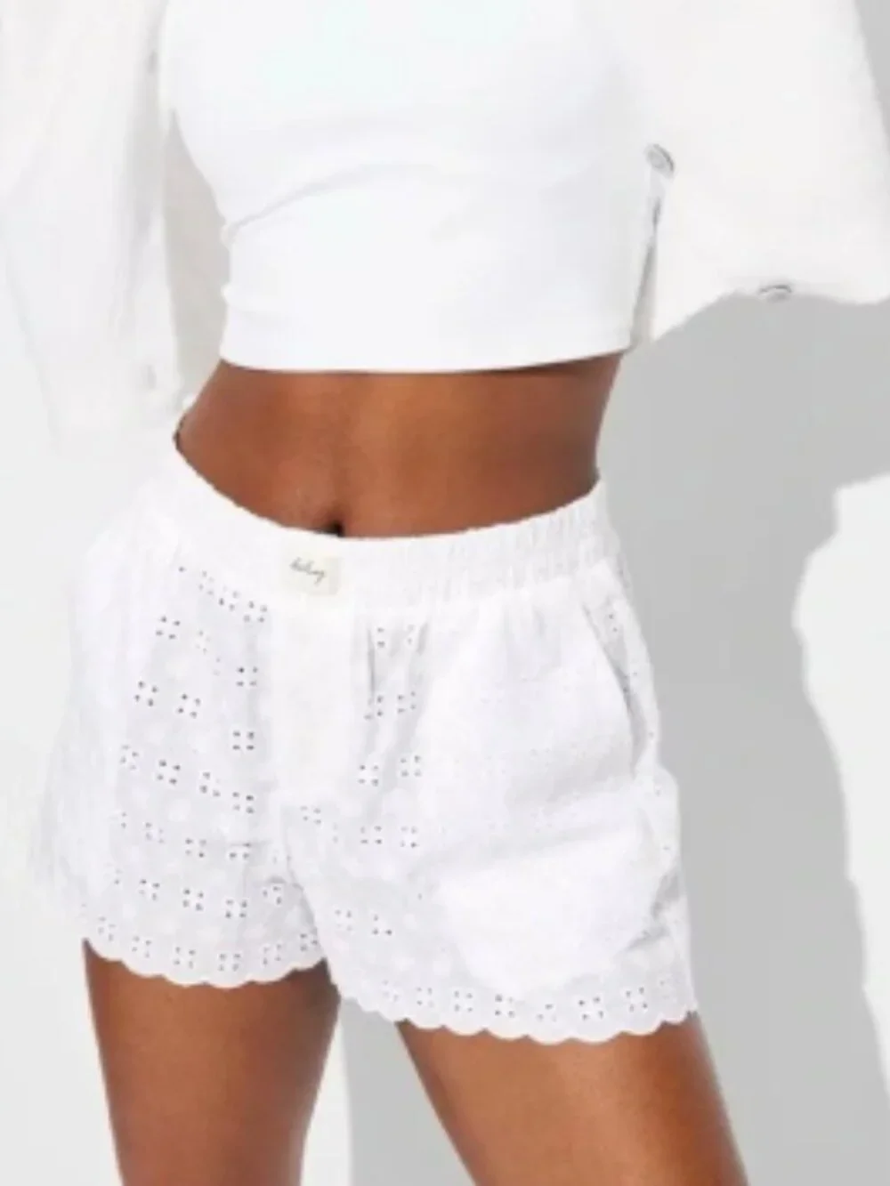 Women's Wild Fable White Eyelet Shorts